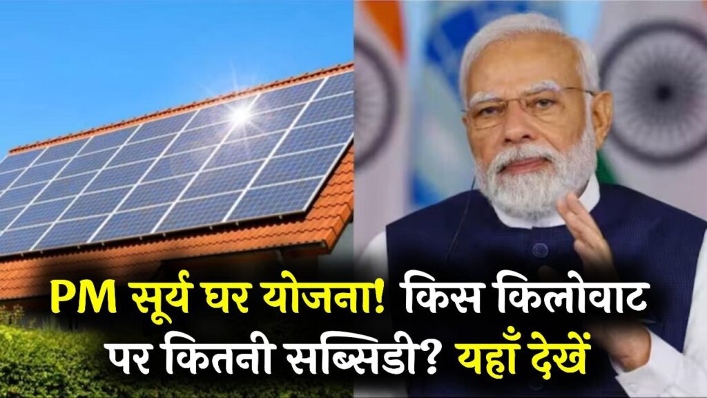 PM सूर्यघर योजना: घरेलू उपभोक्ताओं को किलोवाट के हिसाब से मिलेगी सब्सिडी, पूरी डिटेल यहां देखें